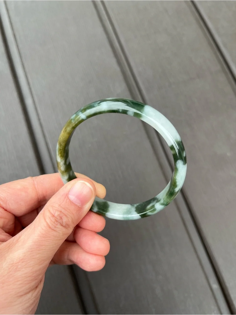BW105-L 56.5mm Certified Untreated Grade A Burmese Jadeite Bangle Jade Bracelet